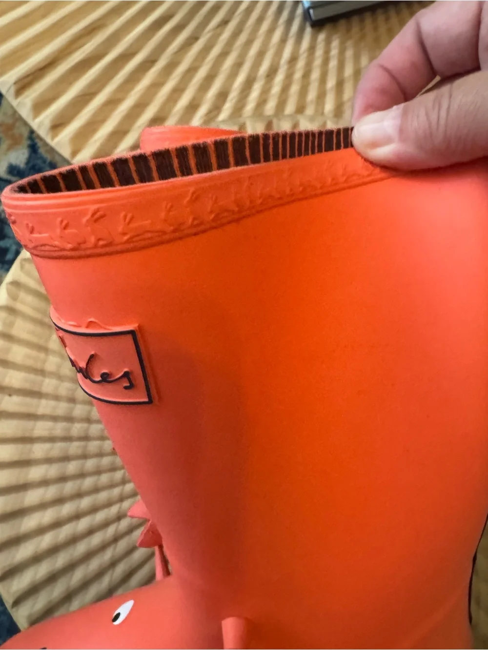 Joules Boy's Rain Boot Crab Size 13 Orange Unisex